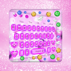 Pink Diamond Heart Gravity Keyboard Theme simgesi