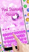 Pink Diamond Heart Gravity Keyboard Theme Ekran Görüntüsü 1