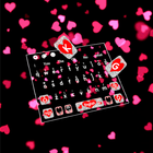 Live Red Glitter Heart Keyboard Theme icono