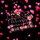 Live Red Glitter Heart Keyboard Theme simgesi