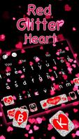 Live Red Glitter Heart Keyboard Theme Plakat