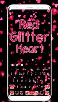 Live Red Glitter Heart Keyboard Theme capture d'écran 1