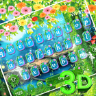 3D tema de teclado de mariposa en vivo icono