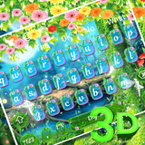 3D tema de teclado de mariposa en vivo icono