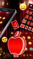 3D Red Apple Luxury Keyboard Theme 🍎 screenshot 1