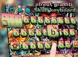 Street graffiti skull keyboard poster