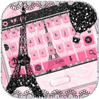 Rosa Paris Rose Tastatur Eiffelturm Thema Zeichen