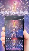 Eiffel Tower Night Keyboard poster