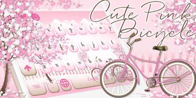 Sakura Pink Bicycle Keyboard Theme screenshot 3