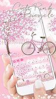 Sakura Pink Bicycle Keyboard Theme โปสเตอร์