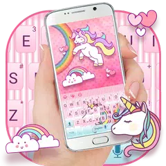 Baixar Cuteness Pink Rainbow Unicorn Keyboard APK