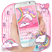 Cuteness Pink Rainbow Unicorn Keyboard