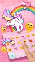 Cuteness Pink Rainbow Unicorn Klawiatura screenshot 1