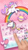 Cuteness Unicorn Keyboard Theme syot layar 2