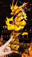 Clavier Golden Dragon Flame Affiche