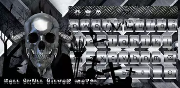Hell Skull Silver Metal Cool Keyboard