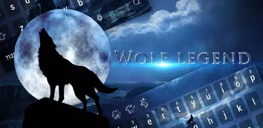 Teclado azul da lenda do lobo
