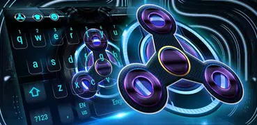 Neon fidget spinner 3D tech keyboard