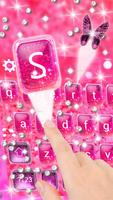 Stylish Shiny pink Glitter Keypad Poster