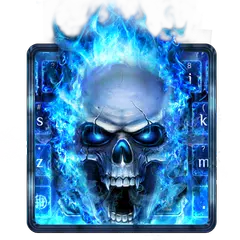 Blue Fire Skull Keyboard