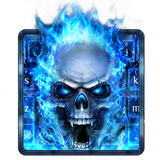 Mavi Yangın Kafatası Klavye simgesi