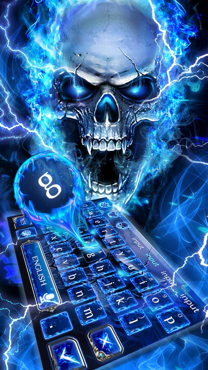 Blue Fire Skull Keyboard for Android - APK Download - 