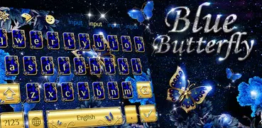 Tema azul del teclado de la mariposa