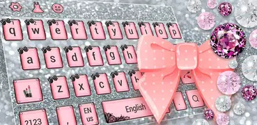 Pink Diamond Lace Bow Keyboard