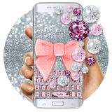 Pink Diamond bow Keyboard ícone