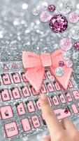 Pink Diamond Lace Bow Keyboard اسکرین شاٹ 1