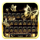 Gold Butterflies Keyboard Theme آئیکن