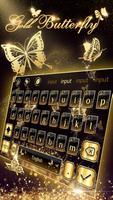Gold Butterflies Keyboard Theme 스크린샷 1
