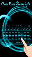 Cool Blue Neon light  Keyboard Theme screenshot 1