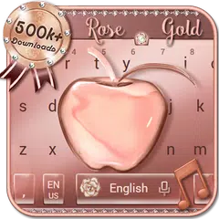 Crystal Apple Rose Gold - Music Keyboard Theme APK download