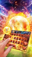 Flamme Gold Fußball Tastatur Thema Plakat