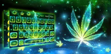 Neon Smoking Weed Keyboard Theme