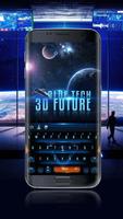 Blue tech 3D будущая клавиатура постер