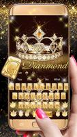 金のダイヤモンドクラウンのキーボードのテーマ ポスター