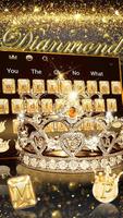 Corona de diamantes de oro Tema del teclado captura de pantalla 1