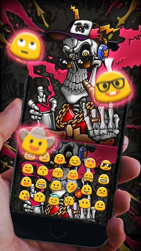 hip hop skull keyboard