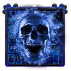 Blue Fire Skull Keyboard ícone