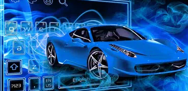 Dynamic Blue car Keyboard Theme