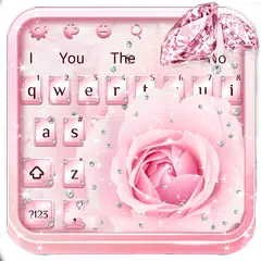 Pink Flower Diamond Keyboard Theme APK download