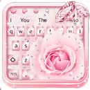 APK Pink Flower Diamond Keyboard Theme