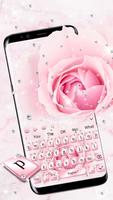 Pink Flower Diamond Keyboard Theme capture d'écran 3