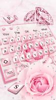 Pink Flower Diamond Keyboard Theme Poster