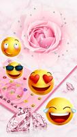 Pink Flower Diamond Keyboard Theme screenshot 1