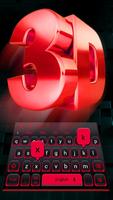 Tema Keyboard Hitam Merah 3D poster