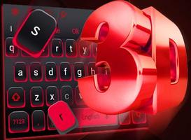 3D Black Red Keyboard Theme screenshot 1