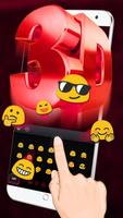 Tema Keyboard Hitam Merah 3D screenshot 2